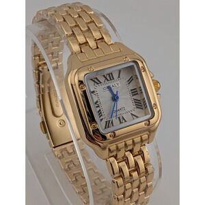 Grealy Watch Women 25mm Case Gold 7.75" Band- New Battery